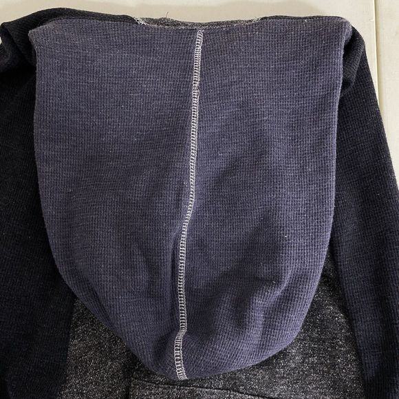 Morse Code Shirt Mens Extra Large Blue Gray Raglan Long Sleeve Hoodie‎ Pocket XL - Picture 10 of 11